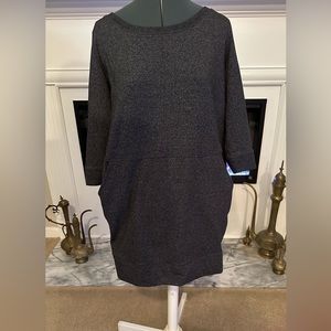 NY & Co Charcoal Gray Sweater Dress with Pockets - Size M